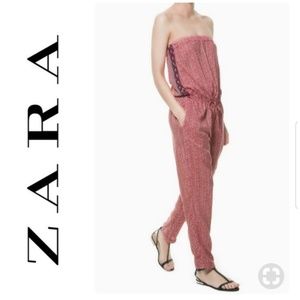 Zara Strapless Jumpsuit w/Beaded Detail